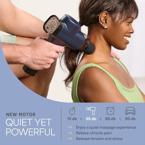 Lifepro Massage Gun - Percussion Muscle Massager for Athletes with 8 Massage Heads and 5 Speed Settings - Deep Tissue Back and Muscle Massage Gun for Recovery