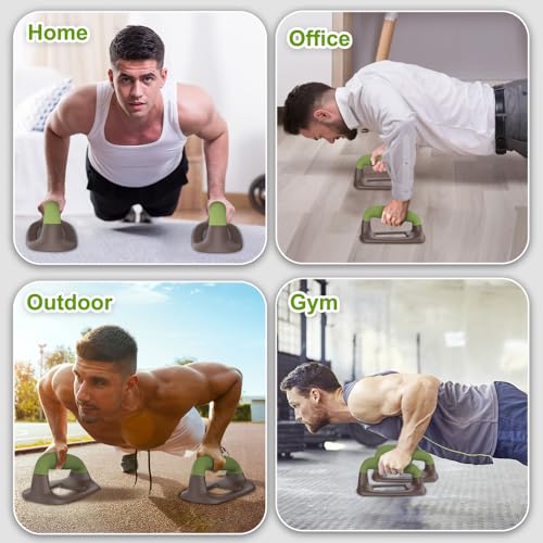 Push Up Bars, Ergonomic Pushup Handles for Home Gym Training - color: B: Olive Green