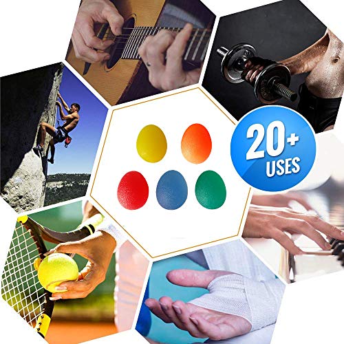 Squeeze Balls for Hand Therapy, Exercise, Arthritis - Grip Strengthener Occupational Equipment for Finger, Wrist, Carpal Tunnel, Pain Relief, Stress - Resistance Strength Squeezing Egg Trainer