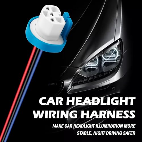 2PCS Headlight Wiring Harness,3 Pin Headlight Harness Replacement 9007 9004 HB1 HB5 Ceramic High Tempreture Resistant,Universal Headlights Connector Plug Car Accessories