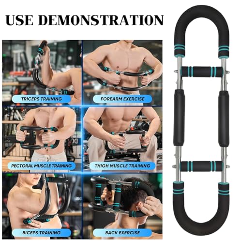 60-100LB Adjustable Portable Chest & Arm Exerciser - Full Body Strength Trainer with Detachable Design, Ergonomic Grip & Multi-Level Resistance for Home/Gym/Travel