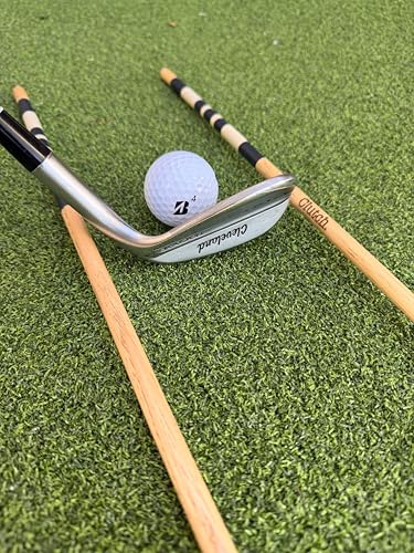 CLUTCH. Hickory Golf Alignment Sticks – 42" Wooden Golf Alignment Rods Training Aid (Pair) – Handmade in USA
