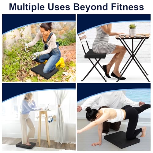 StrongTek Extra Wide Foam Balance Pad for Physical Therapy, 19" X 15.8" X 2.4", High-Density TPE Foam Pad for Exercise, Enhanced Stability, Core Strength, Non-Slip & Water-Resistant, for Fitness, Yoga
