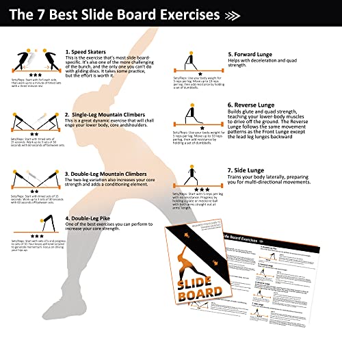 Slide Board For Working Out For Beginners And Pros, 4.6’/6’ Exercise Slide Board With 2 Sets of Shoes Booties