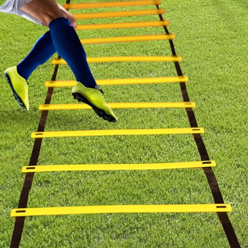 Agility Ladder Football Training Equipment Adjustable with Carry Bag Soccer Fitness Accessory for Foot Exercise Rugby Workout