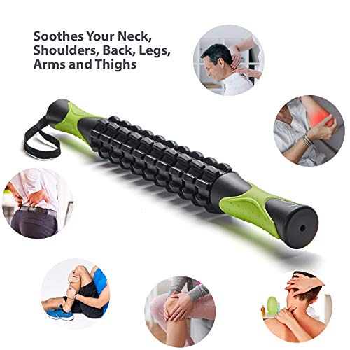 Sportneer Muscle Roller Stick Massage Sticks for Athletes + Deep Tissue Body Massage Stick Tools