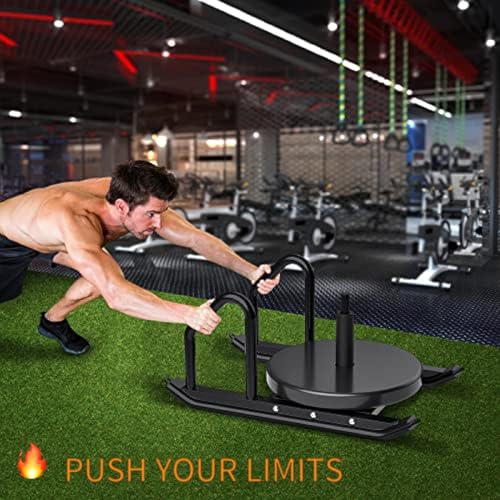 Kipika Weight Sled, Workout Sled, Fitness Strength Training Sled, Speed Training Sled for Athletic Exercise, Speed Improvement, Easily Through Obstacles, Suitable for 1" & 2" Weight Plate - color: C- Black