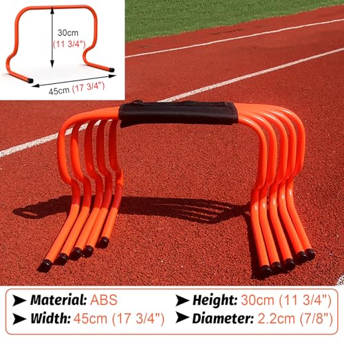 Hurdles 5 Pieces Endurance Practice Equipment Hi Visibility, Speed Race Mini Hurdles for Indoor Outdoor, Agility Trainer for Athletic Team Training - size: 30cm (11 3/4")
