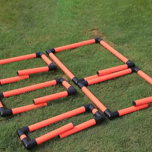 Hurdles Training Equipment for Track, Football Agility Training Equipment, 5 Pack Different Height Hurdles, 360° Rotation, Ideal for Athletic Jumping, Speed Drills (Red) - color: Red
