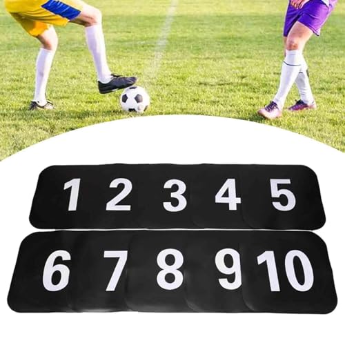10x Flat Cones Square Sit Spots Markers, Multipurpose Floor Agility Dots for Soccer Practice Speed Drills, Field Court Markers 9.06x9.06x0.08 inch