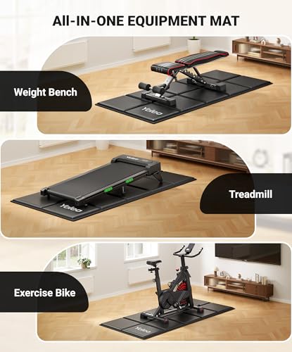 YOLEO Adjustable 660LBS Weight Bench, Foldable Workout Bench with Extended Head/Neck Protection/Spine Support for Bench Press, Fast Folding Design(Gym Mat+660LBS Weight BenchοΌ