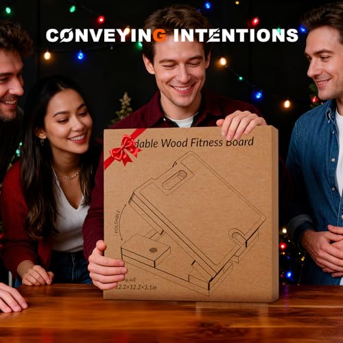 Wooden Fitness Board,180ยฐ foldable,resistance band board with honeycomb anti-slip design,natural pine exercise step platform for Band Training, Stretching, and Full-Body Home Gym