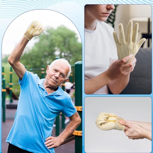 2 Pair Traction Exercise Glove Hand Finger Strengthening Thumb Flexion Physical Therapy Glove for Increasing Strength - color: Brown, size: X/ XL