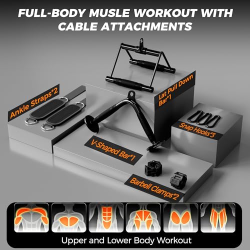 Mikolo M4 2.0 Smith Machine, All-in-One Home Gym Power Cage with LAT Pulldown & Cable Crossover, Squat Rack for Full Body Workouts