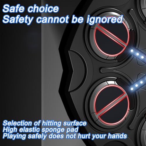 Music Boxing Machine with Smart Scoring, Wall-Mounted Target, Rhythm Lights, 3-Speed Adjustment, and Boxing Gloves – Fitness and Fun Toy for Adults, Boys, and Girls(Black) - size: 6pairs