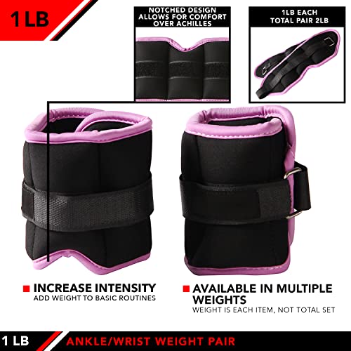 JFIT Ankle Weights - Ankle Weight Pair 10 Weight and Bundle Options - 0.5 to 8 lbs. Each (Set of 2) Adjustable Straps – Comfortable, Breathable, Moisture Absorbent Weight Straps for Men and Women