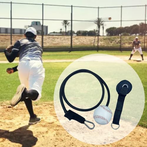 Baseball and Softball Resistance Training Bands,Pitching Training Aids, Baseball Connectors with Door Anchor are Baseball Training Accessories Improve Pitching,Arm Strength.-Black