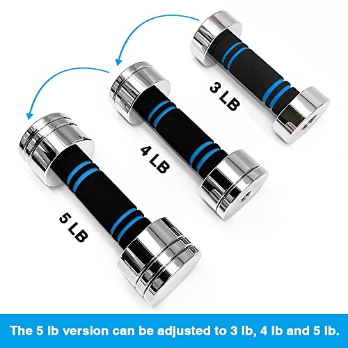 Northdeer Steel Dumbbells Ultracompact & Adjustable Chrome Dumbbell with Foam Handles 5lb 10lb 15lb 20lb 30lb 50lb Home Gym Workout (Choice of Size)