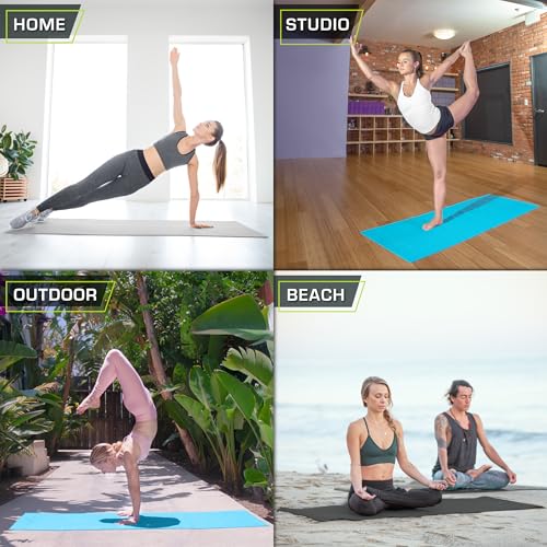 ProsourceFit Classic Yoga Mat 1/8” (3mm) Thick, Extra Long 72-Inch Lightweight Fitness Mat with Non-Slip Grip for Yoga, Pilates, Exercise - color: Black