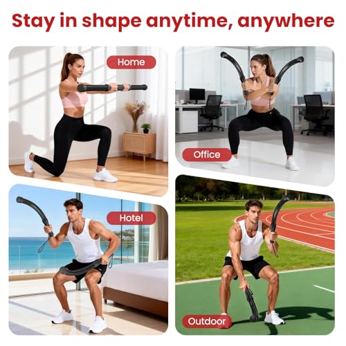DERACY Pair of 2-in-1 Cordless Battle Ropes, Ropeless Battle Ropes for Home Gym, Portable Battle Rope, Home Workout Equipment for Men Women (Black)