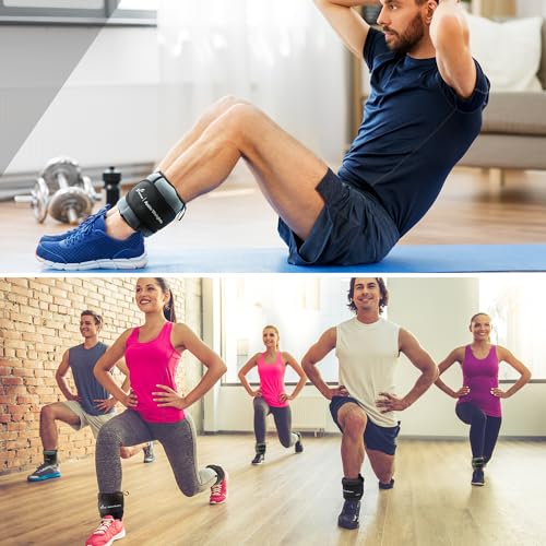 Sportneer 20lbs/Pair Adjustable Ankle Weights for Women & Men - color: Black