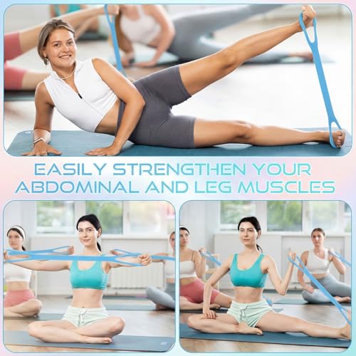 2 Pcs Fitness Resistance Bands 6 Tube Pedal Resistance Bands with Handles 8 Shaped Training Elastic Ropes Multifunction Tension Ropes for Waist Arm Shoulder Leg Back Home Workout - color: Blue