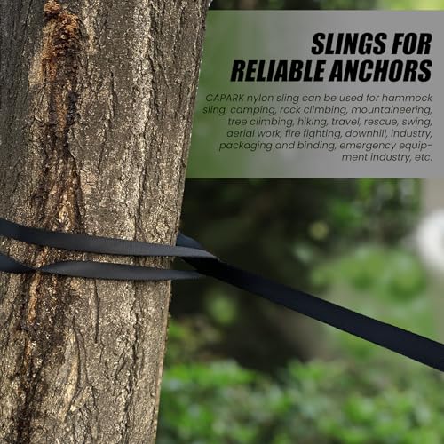 18MM Nylon Climbing Slings Runners 23 kN Strong Webbing Straps for Rock Climbing, Rappelling, Swing, Yoga Hammock etc - color: 3PCS Black, size: 24inch/60cm