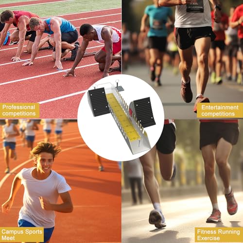 Lightning Starting Blocks Sprinter Pedals 6 Angle Adjustable Sprinters Track and Field Aluminum Suitable for Plastic Runway Cinder Track - color: Yellow, size: 25inch