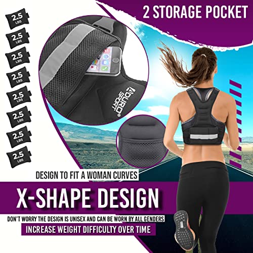 "Aduro Sport Adjustable Weighted Vest Workout Equipment, 4-10lbs/11-20lbs/20-32lbs/26-46lbs Body Weight Vest for Men, Women, Kids" - style: 26-46 Pounds (11.79KG-20.86KG)
