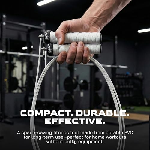 WOD Nation Attack Speed Jump Rope Adjustable Dual-Cable Skipping Rope for Men, Speed & Weighted Options, Fast Fold-Over Adjustment Durable Adult Boxing Rope for Fitness, Cardio Home Gym & Cross Training - color: White