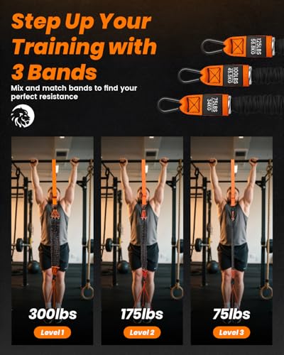 Pull Up Assistance Bands, Adjustable Heavy Duty Resistance Band for Pull Up Bar, Pull Up Assist Bands with Feet Rest for Strength Training, Home Fitness Workout Equipment, Height Adjustable