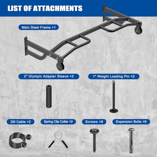 Kipika 48" Ceiling Mounted Pull Up Bar, Heavy Duty Multi-Grip Chin Up Bar,Mounted Pullup Bar, Adjustable Height, Pull Up Bands for Chin Ups & Body Stretching, Ideal for Home Gym and Strength Training - color: 48" Pull Up Bar with 2 Pulleys