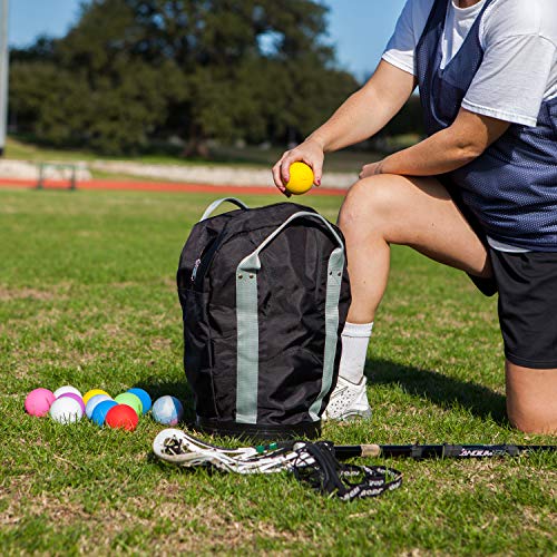 Champion Sports Lacrosse Ball Bag: Nylon Sports Training Tote for Lacrosse, Baseball and Tennis,Gray/Black - size: One Size