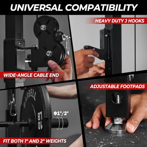 Mikolo Folding Squat Rack, Wall Mounted Power Rack with Cable Crossover Machine & LAT Pull Down, Functional Trainer with 5 Adjustable Function Modes, for Home Gym and Space Saving - color: Black, size: WR00 SlimFold (Rack Only)