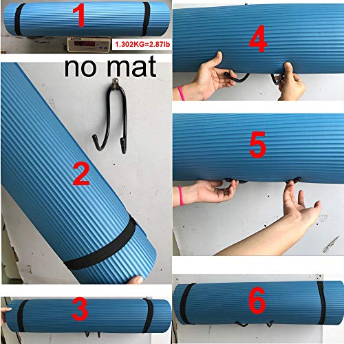 Yoga Mat Foam Rollers Wall Rack Wall Storage Mount Wall Holder Storage Shelf for Foam Rollers and Yoga Mat, Up to 8 Inch Diameter - No Mat -4/PK
