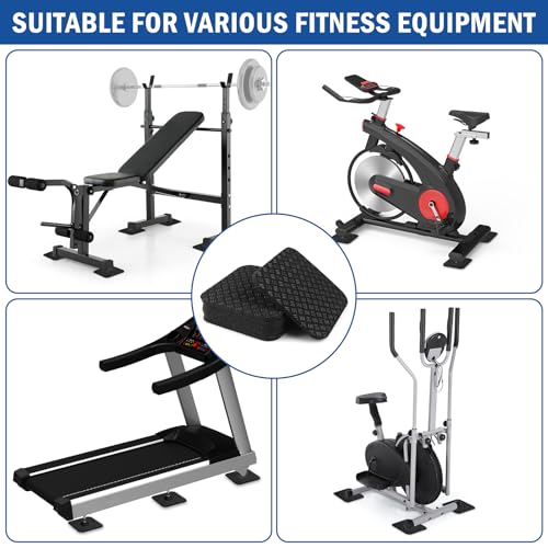 6 Pcs Walking Pad Mat, Treadmill Mat Pads, 4" x 4" x 0.2" Double-Sided Non-Slip Exercise Equipment Mat, High Density Silicone Anti Vibration Pad for Protect Floors, Noise Reduction - size: 4"x4"x0.2" (6PCS)