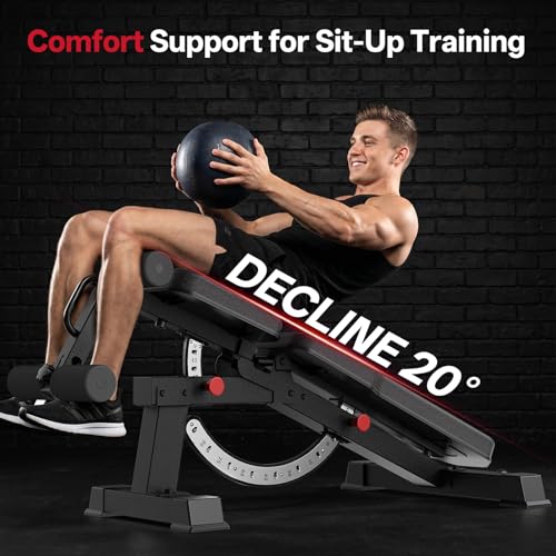 JOROTO FID Adjustable Weight Bench, 1500LBS Workout Bench for Home Gym
