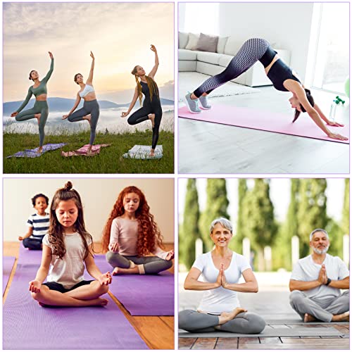 Funtery 3 mm Thin Yoga Mats Bulk, 68 x 24 in - color: Multicolored