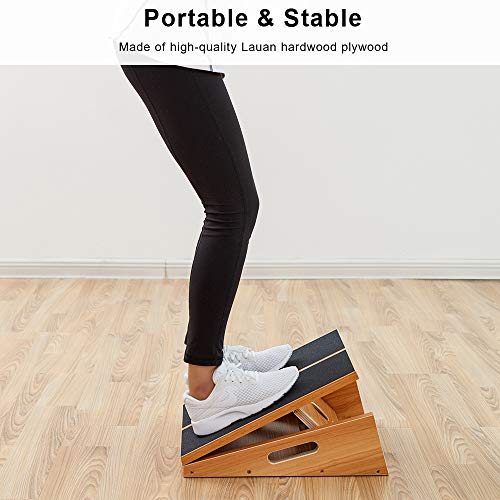 StrongTek Extra Large Wooden Slant Board, Adjustable Incline Board and Calf Stretcher, Stretch Board, Extra Side Handle 16 X 18 Inches, 5 Positions (500 LB Capacity) - style: Extra-Large