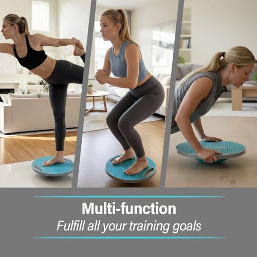 Upgraded Wobble Balance Board for Physical Therapy, Standing Desk & Gym 16 1/3" | Core Trainer with Non-slip Surface | Stability Board for Workout Balance Training | Wobble Board