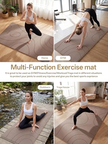 EaseUp Large yoga mat,73’x35.5’x0.4’,extra thick and wide,10mm pilates mat,non-slip exercise mat,workout mats for home gym