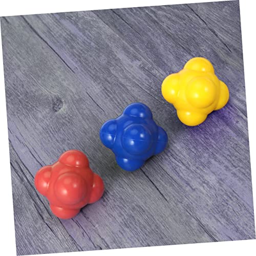 BESPORTBLE Red Hexagonal Reaction Ball for Agility Training Medium Difficulty Silicone Ball for Hand Eye Coordination Reflex Improvement and Speed Development in Sports