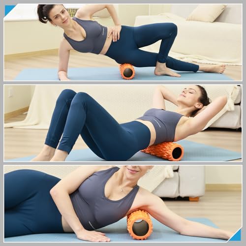 Foam Roller - 15 inch Deep Tissue Massager for Muscle Massage, Myofascial Trigger Point Release, Exercise, Yoga, Pilates & Stretching(Orange) - color: Orange