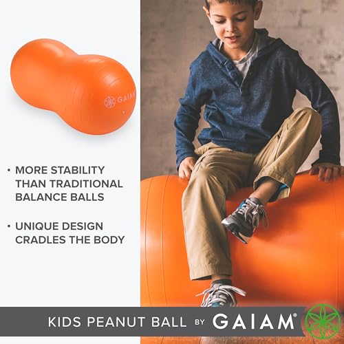Gaiam Kids Peanut Ball Chair, Flexible Seating for Classroom - color: Orange