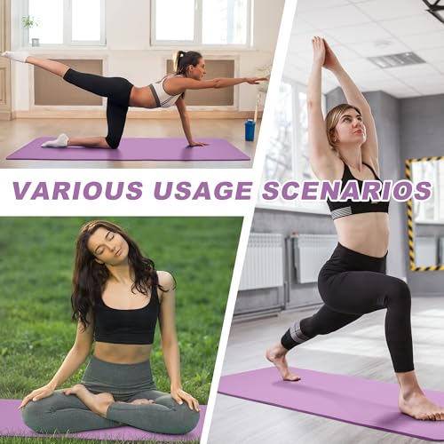 Quality Exercise Yoga Mat, 1/2-Inch Thick High-Density Foam for Full-body workout, Anti-Tear and non-slip Surface, Includes Carry Strap for Home & Studio Workouts,Multiple Options