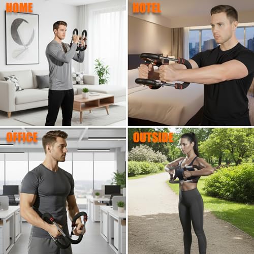 Twister Arm Trainer, Chest Workout Equipment 10-Level Adjustable (30-110 lbs), Adjustable Chest Exerciser with 4 Springs for Men Women, Home Gym Strength Builder, Portable Muscle Toner