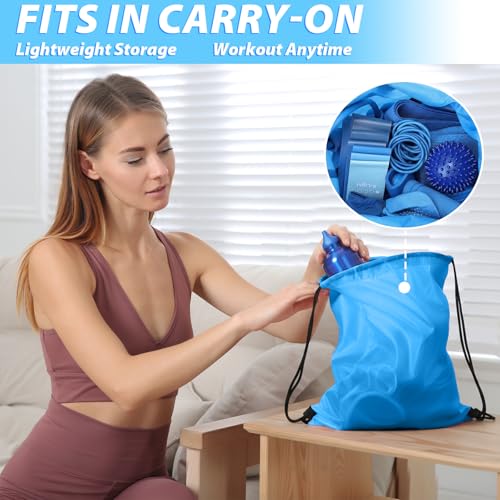 17 Pcs Home Pilates Kit with Resistance Bands 6 Tube Pedal Puller Resistance Band Set for Women Weight Loss Leg Training Workout Equipment Gym Exercise Equipment Beginners Yoga - color: Blue