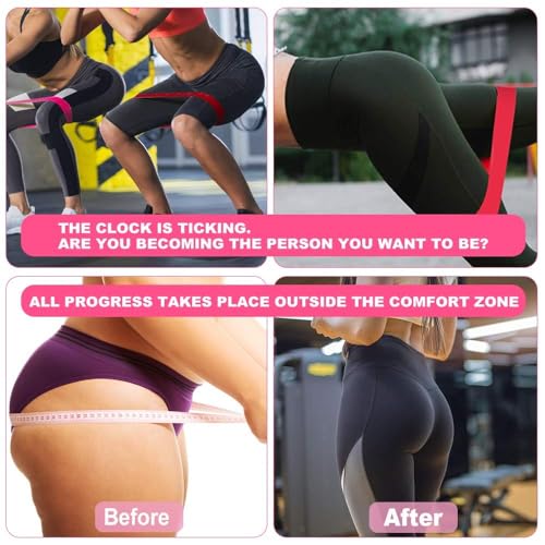 5 Pack Resistance Bands Set for Women Non-Slip Workout Bands for Legs Glutes Hips 5 Levels Booty Exercise Bands for Home Fitness Yoga Pilates