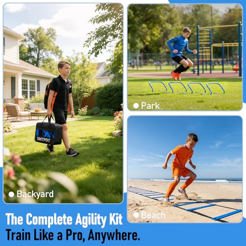 Agility Ladder,Soccer Training Equipment Set,Speed & Agility Training - color: Blue