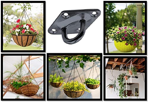 Heavy Duty Hammock Kits & Ceiling Hook Diamond Pad Eye Plates, 304 Stainless Steel & Black Zinc Galvanized Steel Corrosion Resistant, 2, 4 & 8 Packs - color: 2-Pack-Zinc-M6